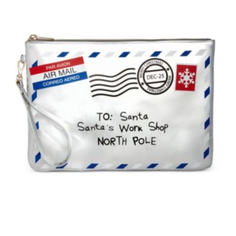 Celebrate Shop Postcard Oversized Wristlet- Silver